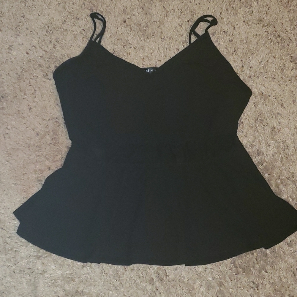 Cute Black Tank w/ Sheer Middle